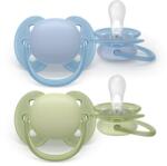 Philips Set 2 Suzete Philips-Avent Ultra Soft SCF091/37 Ortodontice 0-6luni Albastru/Verde (SCF091/37)