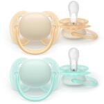 Philips Set 2 Suzete Philips-Avent Ultra Soft SCF091/40 Ortodontice Fara BPA 0-6luni+ Pastel (SCF091/40)