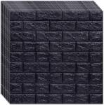 NEXTLY 50 x 3D NEXTLY öntapadós tapéta készlet, mennyezetre/falra, tégla kivitelű, vízálló, állítható, erős ragasztó, könnyen felszerelhető, lefedettség 26, 5MP, 70x77 cm, fekete, 5-ös kód (s50tpt5mare)