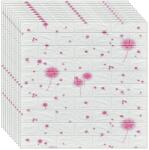 NEXTLY 40 x 3D NEXTLY öntapadós tapéta készlet, falra vagy mennyezetre, vízálló, állítható, erős ragasztó, könnyen felszerelhető, lefedettség 21, 2 nm, 70x77 cm, modern design, fehér-rózsaszín, kód 58 (s40tp