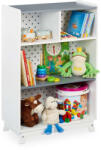  Pöttyös gyermekpolc 4 nyitott rekesszel játéktároló fehér-szürke 10037518