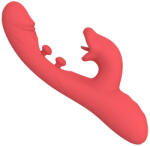 SuperLove Triple Stimulation Dual Tapping G-Spot Licking Rabbit Vibrator Red Vibrator