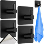 Ruhhy Suport negru pentru prosoape, din metal, set de 4 bucăți! (00025037)