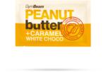 GymBeam Mostră de unt de arahide cu ciocolată albă și caramel 30 g