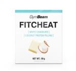 GymBeam Ciocolată proteică Fitcheat 80 g ciocolată albă și cocos