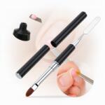 PAZYOU Kétoldalas zselés ecset akrilgél spatulával polygel körömlakkhoz (manicure, pedicure)