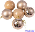  Karácsonyi gömb szett 6 db-os 8cm - Pezsgő