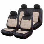 Ro Group Set Huse Scaune Auto pentru Mercedes-Benz EQE - Luxury Negru Crem, cu fermoare pentru bancheta rabatabila, 9 piese