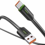 USAMS Cablu pentru incarcare si transfer de date USAMS Seria YR, USB-C la USB-C, 18W, 480 Mbps, 1m, Negru (6958444991764)