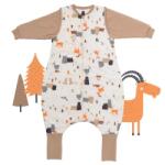 Slumbersac Sac de dormit cu picioruse si maneca lunga detasabila Mountain Animals 120 cm + manseta 1.0 Tog (CJ775-10FSN)