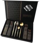 Welora 24 darabos portugál stílusú evőeszköz készlet, rozsdamentes acél, kiváló minőségű, tükörhatású, arany színű (LT2-25)