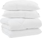 vidaXL Takaró párnákkal párnával 3 pcs Fehér Mikroszálas és Pehelytoll 3377903 (3377903)