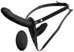 SuperLove Double Vibrating Dildo Strap-on with Remote Black