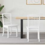 vidaXL Étkező Székek 2 pcs Fehér 50 x 52, 5 x 91 cm Tömör Gumi Fa (42020453)