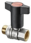 Oventrop Optibal golyóscsap / gömbcsap műanyag fogantyúval KB fix / fix KB-s 3/4"-os, DN20, sárgaréz / réz / 1077306 vízre