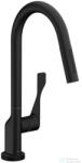 Hansgrohe AXOR CITTERIO Ecosmart kihúzható fejes mosogató csaptelep 250 2 jet, matt fekete 39832670 (39832670)