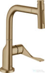 Hansgrohe AXOR CITTERIO Select S-Box egykaros konyhai csaptelep kihúzható zuhanyfejjel, 2 jet, szálcsiszolt bronz 39862140 (39862140)
