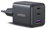 UGREEN Incarcator de retea 30W 3-Port GaN II Fast Wall Charger, USB-A AND 2 x USB-C, Black (55536) - pcone