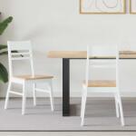 vidaXL Étkező Székek 2 pcs Fehér 43 x 54 x 89 cm Tömör Gumi Fa (42020443)