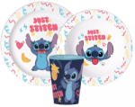 Disney Lilo és Stitch, A csillagkutya Just étkészlet, micro műanyag szett 260 ml-es pohárral