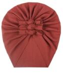 SuperBaby Caciulita caramizie tip turban cu trei fundite
