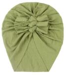 SuperBaby Caciulita verde tip turban cu trei fundite