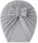 SuperBaby Caciulita gri tip turban cu trei fundite