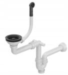 Quadron Dugóval ellátott lefolyó falhoz közeli szifonnal, 1-kamrás, pure carbon Fekete (12PB3-P2A-BLM)