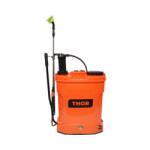 Thor Pompa de stropit, vermorel 2 in 1 manuala si electrica cu rezervor 16L, baterie 12V/8Ah, 4 duze, debit 3.1 l/min THOR Pulverizator