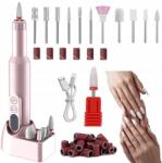  Nail Milling Machine NAILmilling Professzionális Vezeték Nélküli Készlet Rózsaszín