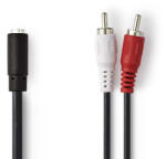 Nedis CAGB22255BK02 audio kábel 0, 2 M 2 x RCA 3.5mm Fekete (CAGB22255BK02)