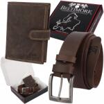Beltimore Ajándék szett férfi bőr szíj pénztárca prémium doboz Beltimore (Z54brownvintage)