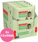 Huggies Natural Care nedves törlőkendő - 2x12x56 db