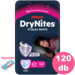 Huggies INGYENES SZÁLLÍTÁS - Huggies DryNites 4-7 éves lány, 12x10 db - 4 HAVI pelenkacsomag + AJÁNDÉK Huggies törlőkendő