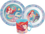  Disney Hercegnők Ariel étkészlet, micro műanyag szett bögrével 350 ml JVL22256 (JVL22256)
