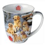 Ambiente Porcelán bögre - 400ml - Golden retriever puppies