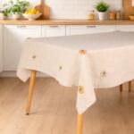 Takoy Lenvászon asztalterítő 140x165 finom virágok hímzéssel BOHO COLLECTION