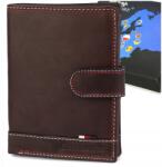 Beltimore Férfi bőr pénztárca klasszikus függőleges zászlóval barna RFiD Beltimore (D29brown)
