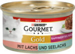 Gourmet 24x85g Gourmet Gold rafinált ragu lazac & tőkehal nedves macskatáp akciósan