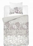 Detexpol Szatén ágyneműhuzat 140x200 bézs világos szürke fehér virágok levelek Home Satin (5090A-140)