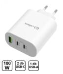 Cellect Hálózati Töltő Adapter gyorstöltő Funkcióval 100W, Fehér - fizz