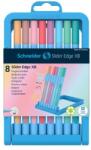 Schneider Golyóstoll készlet, 0, 7 mm, kúpos hegy, SCHNEIDER "Slider Edge XB Pastel", 8 különböző pasztellszín, 8 db