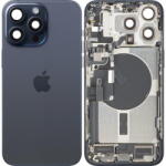 Apple Piese si componente Capac Baterie Apple iPhone 15 Pro Max, Cu Carcasa Mijloc, Full Parts, Albastru (Blue Titanium), Swap (cb/369215/fullp/sw) - pcone