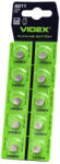 Videx Alkáli gombelem lapos 20mAh AG11/LR721 Videx bliszter 10 db (VIDBAT320)