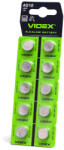 Videx Alkáli gombelem lapos 113mAh AG12/LR43 Videx bliszter 10 db (VIDBAT325)