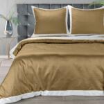 Takoy Pamut szatén ágyneműhuzat 220x200 cm arany színű, fehér kontrasztos szegéllyel LAURA