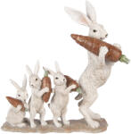 Clayre & Eef Figurina Iepurasi Paste polirasina multicolora 34x13x33 cm (6PR5983)