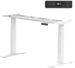 FlexiSpot E9 Elektromos Íróasztal Láb, Fehér, 63.5-128.5cm Állítható, Kétmotoros, 180kg Teherbírás, LED érintőképernyő, 4 memóriahely, USB töltőport (E9W)