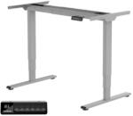 FlexiSpot E5 Elektromos Íróasztal Láb, Szürke, 62-125cm Állítható, Kétmotoros, 120 kg Teherbírás, Memóriagombokkal (E5S)