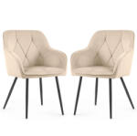 AKORD DIAMANTE kárpitozott szék welur bézs fekete lábakkal (DIAMANTE-BEB)